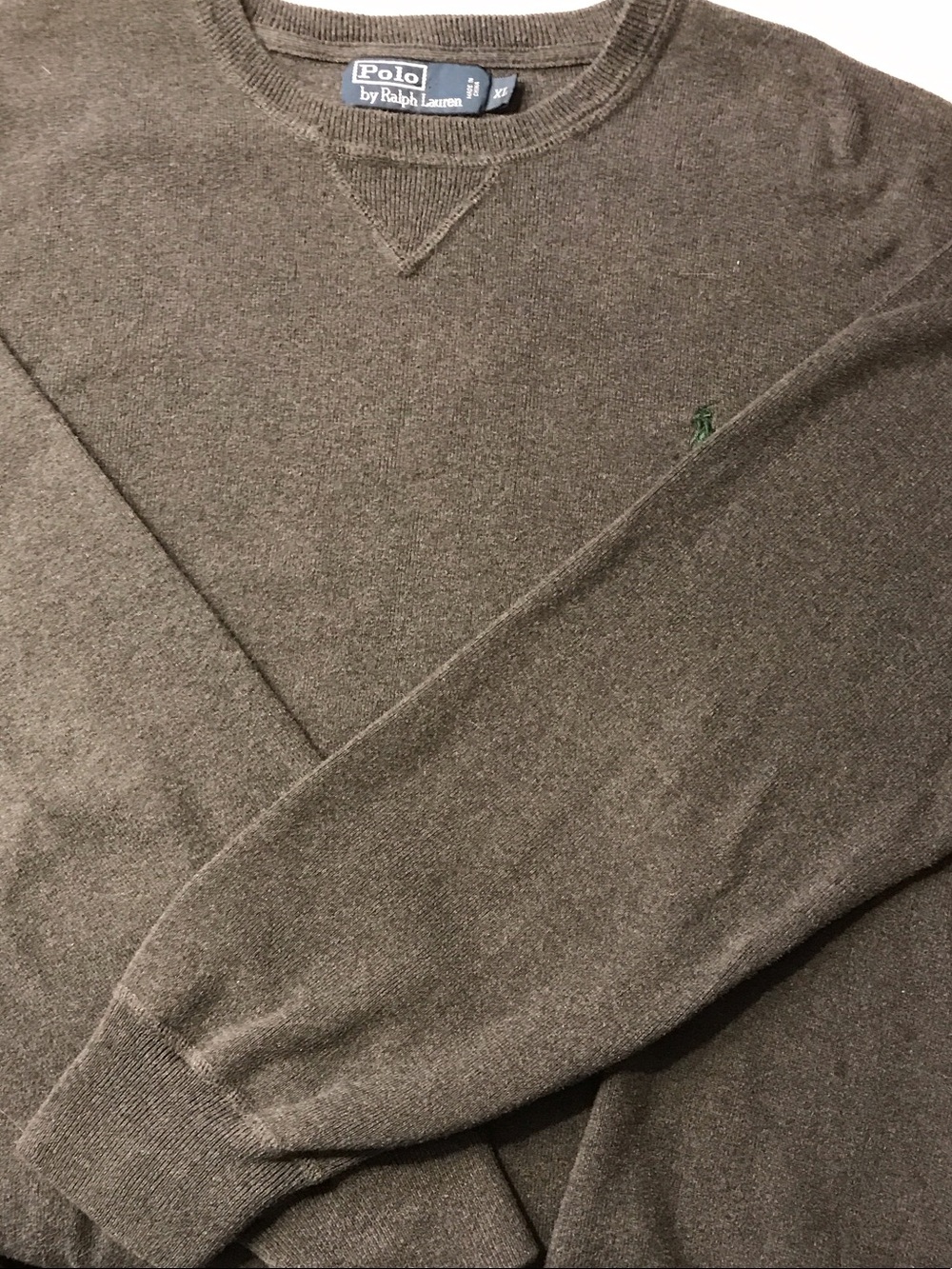 Polo by Ralph Lauren Gray Crewneck Sweater with Embroidered Pony